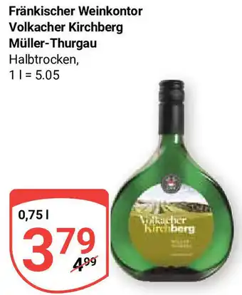 Globus Fränkischer Weinkontor Volkacher Kirchberg Müller Thurgau 0,75 L Angebot