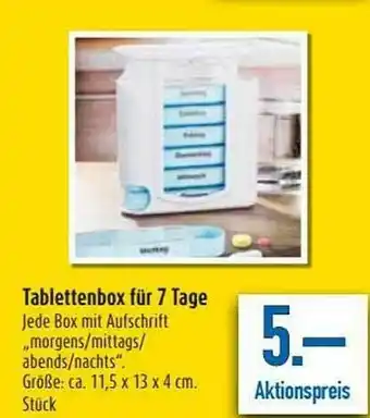 diska Tablettenbox Für 7 Tage Angebot