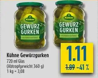 diska Kühne Gewürzgurken Angebot