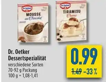 diska Dr. Oetker Dessertspezialität Angebot