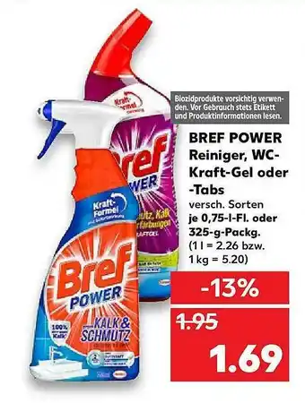 Kaufland Bref Power Reiniger, Wc-kraft-gel Oder -tabs Angebot