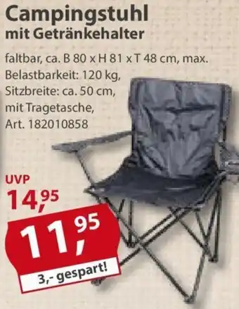 Sonderpreis Baumarkt Campingstuhl mit Getränkehalter Angebot