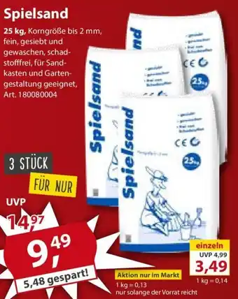 Sonderpreis Baumarkt Spielsand 25 kg Angebot