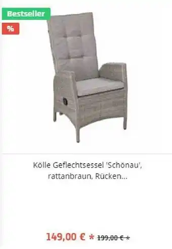 Pflanzen Kölle Kölle Geflechtsessel 'Schönau', rattanbraun , Rücken Angebot