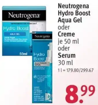 Rossmann Neutrogena Hydro Boost Aqua Gel oder Creme 50 ml oder Serum 30 ml Angebot