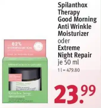 Rossmann Spilanthox Therapy Good Morning Anti Wrinkle Moisturizer oder Extreme Night Repair 50 ml Angebot