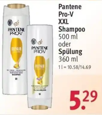 Rossmann Pantene Pro-V XXL Shampoo 500 ml oder Spülung 360 ml Angebot