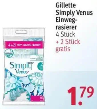Rossmann Gillette Simply Venus Einweg-rasierer Angebot