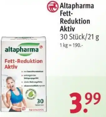 Rossmann Altapharma Fett-Reduktion Aktiv 30 Stück/21 g Angebot