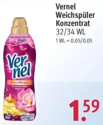 Rossmann Vernel Weichspüler Konzentrat 32/34 WL Angebot