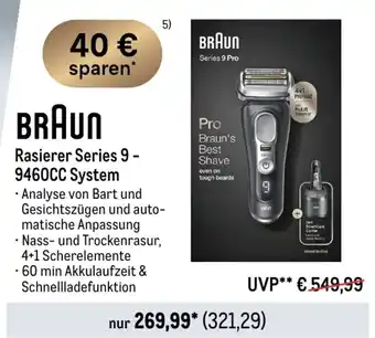 METRO BRAUN Rasierer Series 9 -9460CC System Angebot