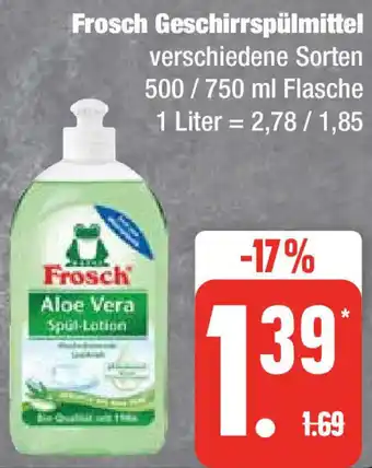 Edeka Frosch Geschirrspülmittel 500/750 ml Flasche Angebot