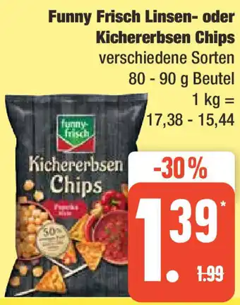 Edeka Funny Frisch Linsen- oder Kichererbsen Chips Angebot