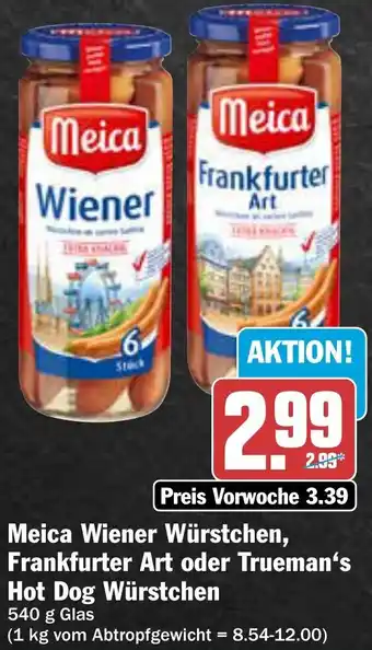 AEZ Meica Wiener Würstchen, Frankfurter Art oder Trueman's Hot Dog Würstchen Angebot