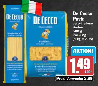 AEZ De Cecco Pasta 500 g Packung Angebot