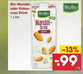 Netto Marken-Discount Bio Mandel oder Kokosnuss Drink Angebot