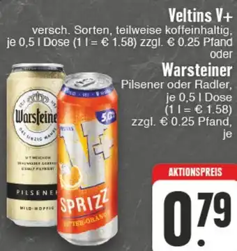 Edeka Wegner Veltins V+ oder Warsteiner 0,5 L Dose Angebot