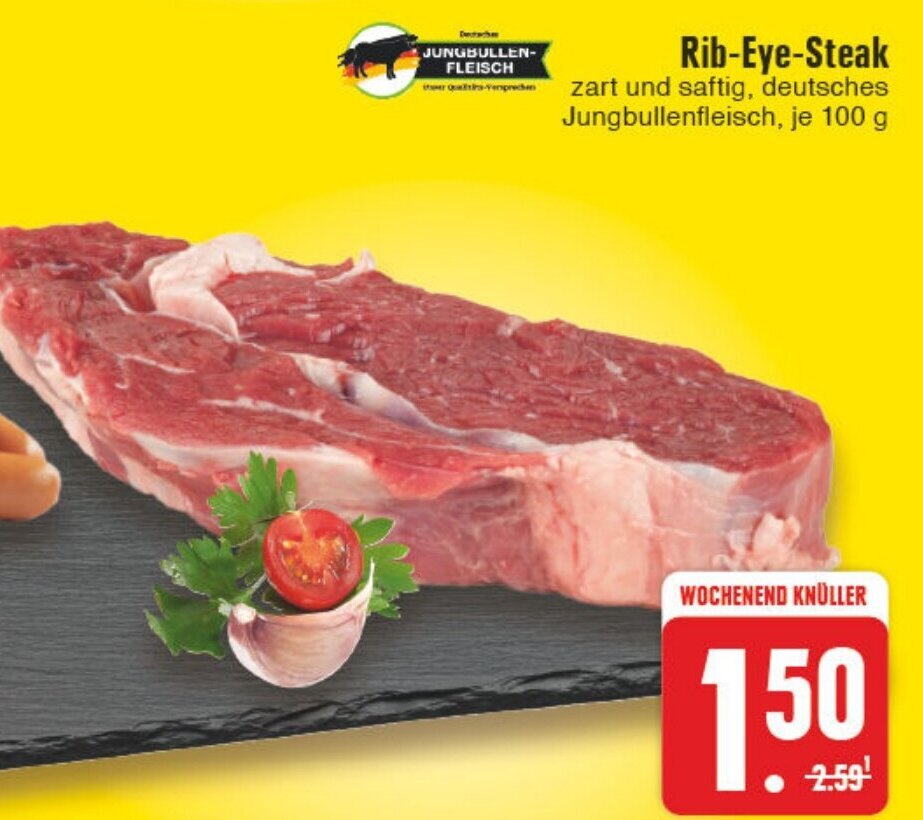 RibEyeSteak 100 g Angebot bei Edeka Wegner