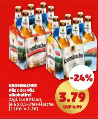 PENNY KROMBACHER Pils oder Pils alkoholfrei 6*500ml Angebot