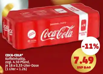 PENNY COCA-COLA 18*330ml Angebot
