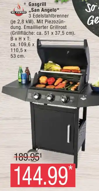 Marktkauf El EL FUEGO Gasgrill ,San Angelo" Angebot