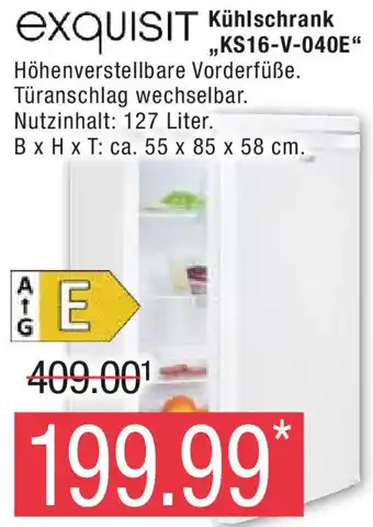 Marktkauf Exquisit Kühlschrank ,,KS16-V-040E" Angebot