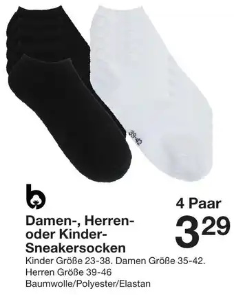 Zeeman Damen-, Herren-oder Kinder-Sneakersocken Angebot