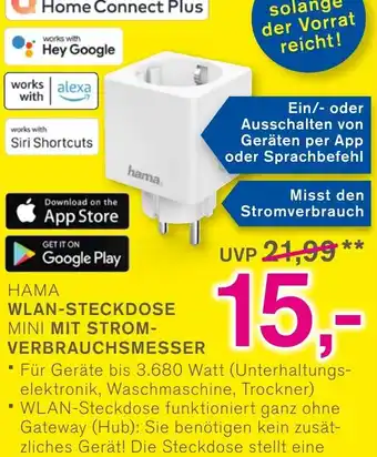 KODi HAMA WLAN-STECKDOSE MINI MIT STROM-VERBRAUCHSMESSER Angebot