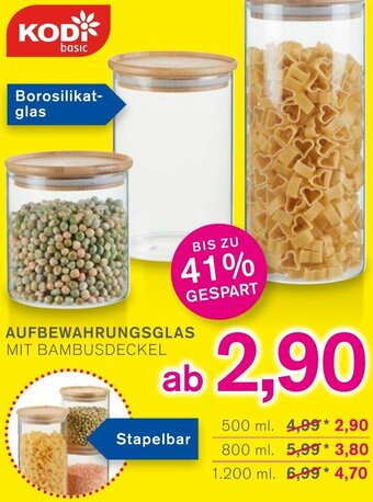 KODi AUFBEWAHRUNGSGLAS MIT BAMBUSDECKEL Angebot