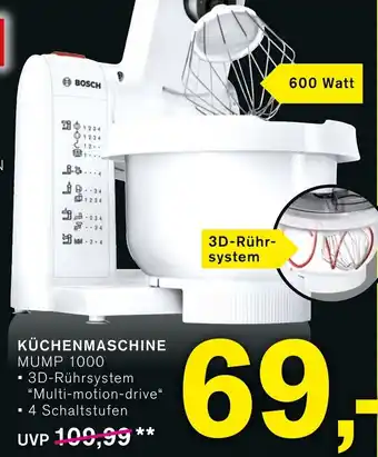 KODi BOSCH KÜCHENMASCHINE MUMP 1000 Angebot