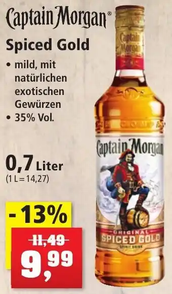 Thomas Philipps Captain Morgan Spiced Gold 0,7 Liter Angebot