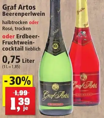 Thomas Philipps Graf Artos Beerenperlwein oder Erdbeer-Fruchtwein-cocktail 0,75 Liter Angebot