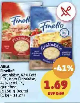 PENNY ARLA Finello Gratinkäse 150g Angebot