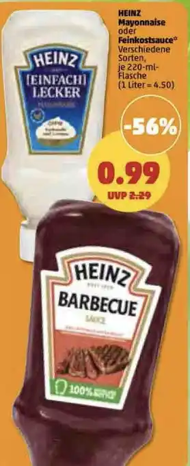 PENNY HEINZ Mayonnaise o. Feinkostsauce 220ml Angebot