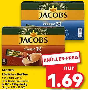 Kaufland JACOBS Löslicher Kaffee 140-180 g Packg. Angebot