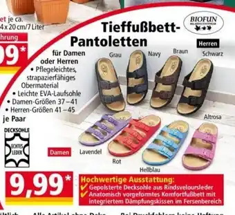 Norma Biofun Tieffussbettpantoletten 37-41/41-45 Angebot