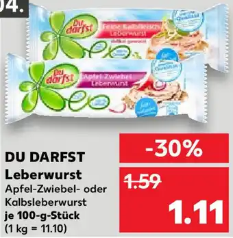 Kaufland DU DARFST Leberwurst 100-g-Stück Angebot