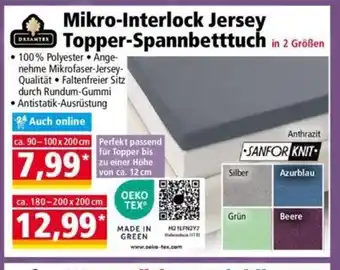 Norma DREAMTEX Mikro-Interlock Jersey Topper-Spannbetttuch 90/100*200 Angebot