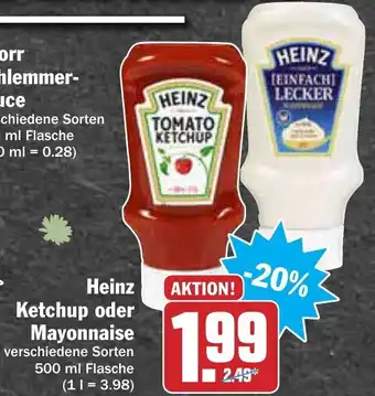 AEZ Heinz Ketchup oder Mayonnaise 500ml Angebot