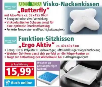 Norma ORTHO-Vital ALOE VERA Visko-Nackenkissen ,,Butterfly" o. Funktion-Sitzkissen ,,Ergo Aktiv" Angebot