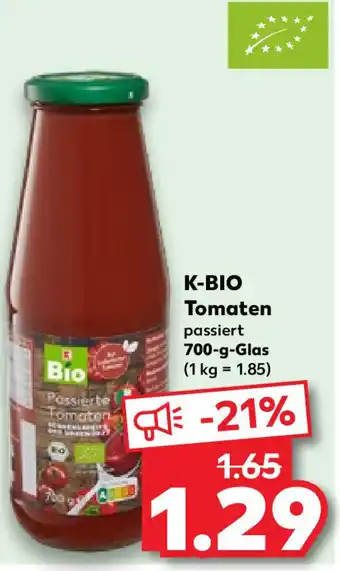 Kaufland K-BIO Tomaten 700-g-Glas Angebot