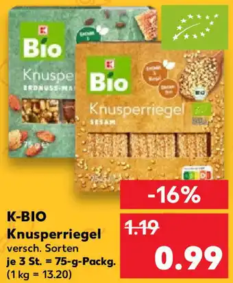 Kaufland K-BIO Knusperriegel 75 g Packg. Angebot