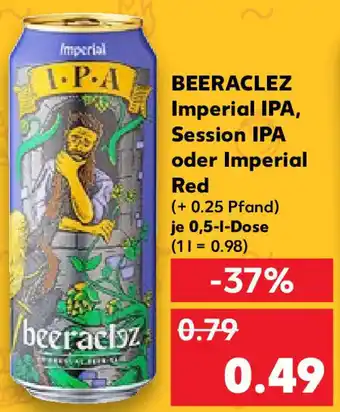 Kaufland BEERACLEZ Imperial IPA, Session IPA oder Imperial Red 0,5 L Angebot