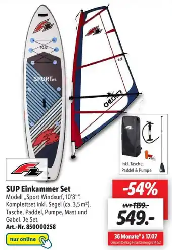 Lidl SUP Einkammer Set,,Sport Windsurf, 10'8" Angebot