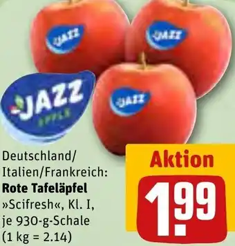 REWE JAZZ Rote Tafeläpfel 930 g Schale Angebot