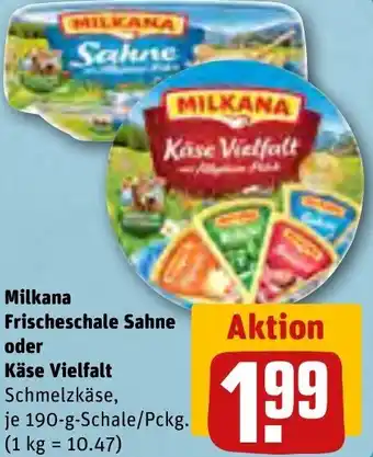 REWE Milkana Frischeschale Sahne oder Käse Vielfalt 190 g Angebot
