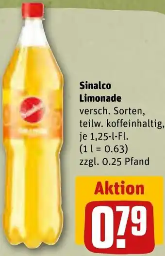 REWE Sinalco Limonade 1,25-L-Fl. Angebot