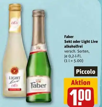 REWE Faber Sekt oder Light Live alkoholfrei 0,2 L-Fl. Angebot