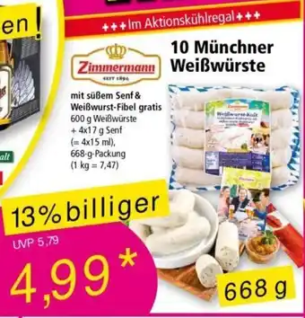 Norma Zimmermann 10 Münchner Weißwürste 668g Angebot