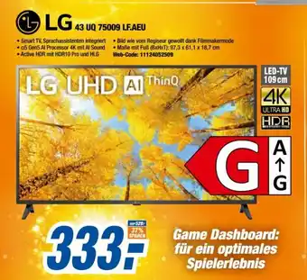 Expert LG UHD Al ThinQ LED-TV 43" | 43UQ 75009 LF.AEU Angebot